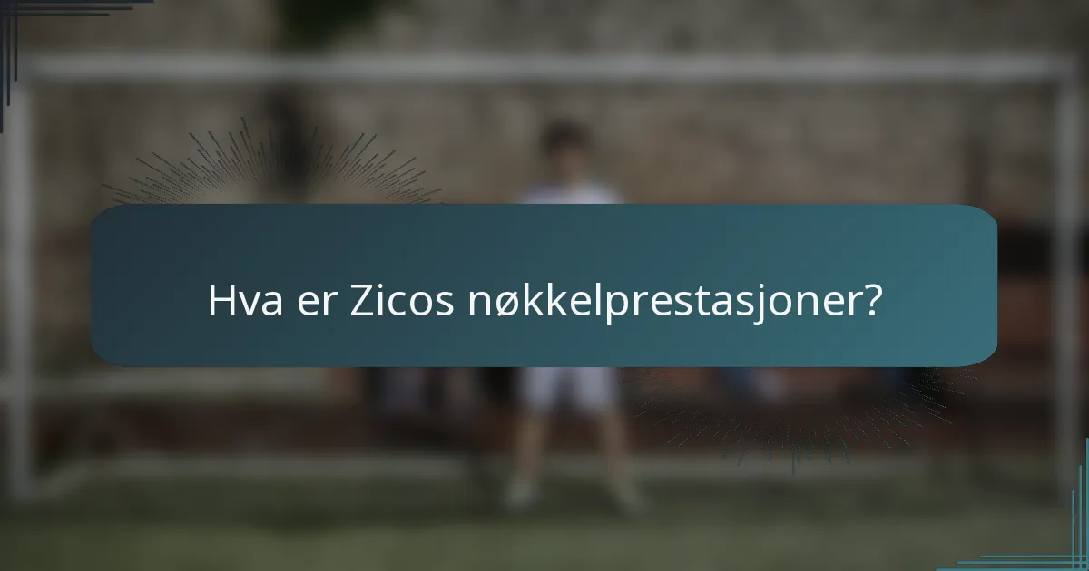 Hva er Zicos nøkkelprestasjoner?