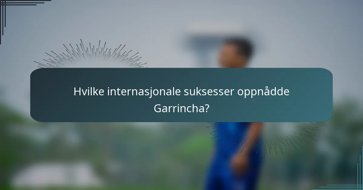 Hvilke internasjonale suksesser oppnådde Garrincha?